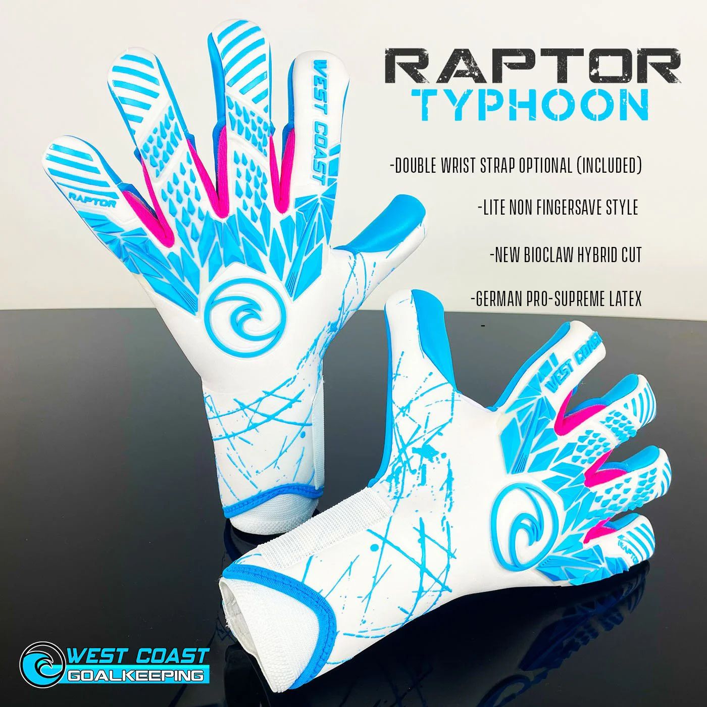 RAPTOR TYPHOON GLOVE (WHITE/BLUE)