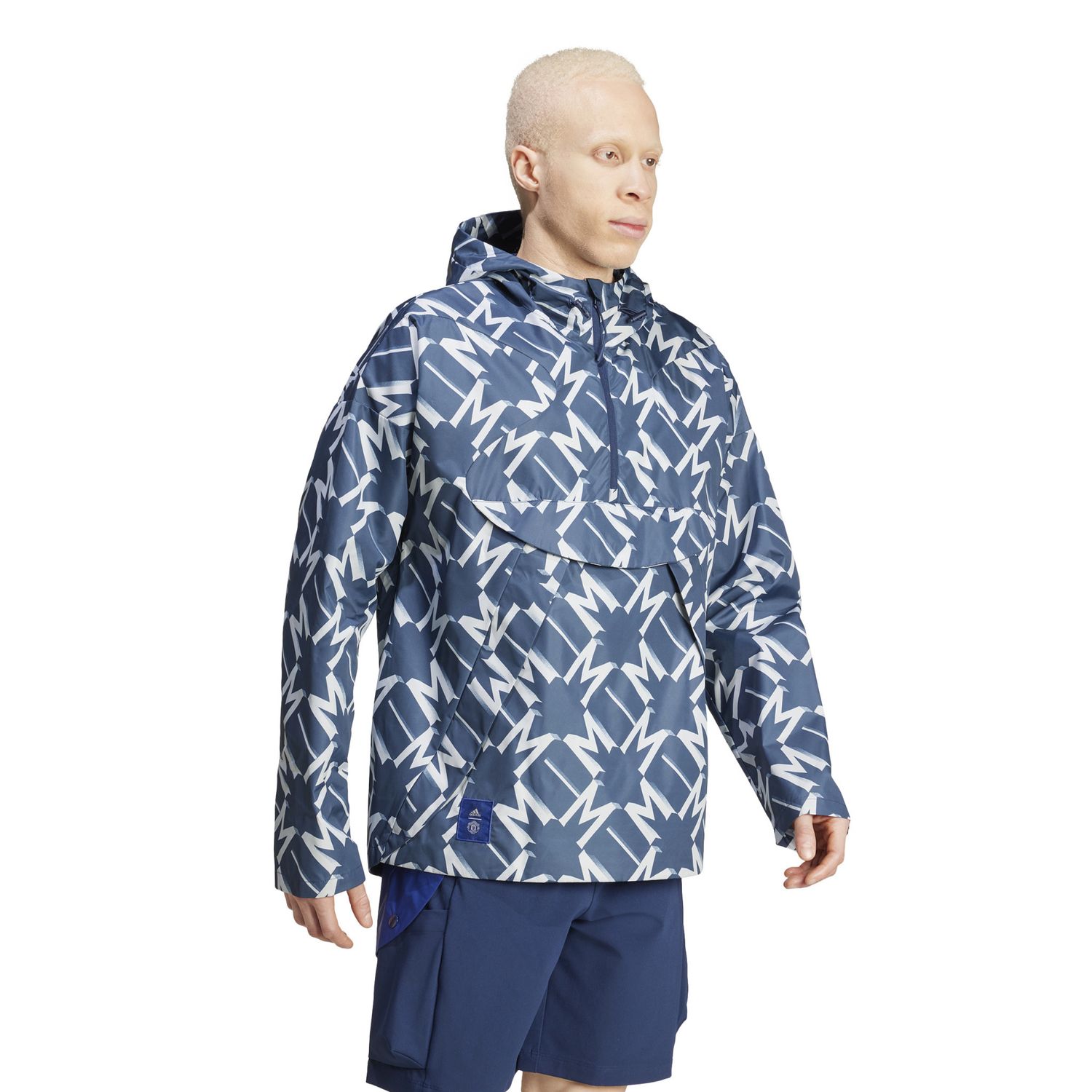 MANCHESTER UNITED 24/25 1/2 ZIP WINDBREAKER (NAVY/GRAY)