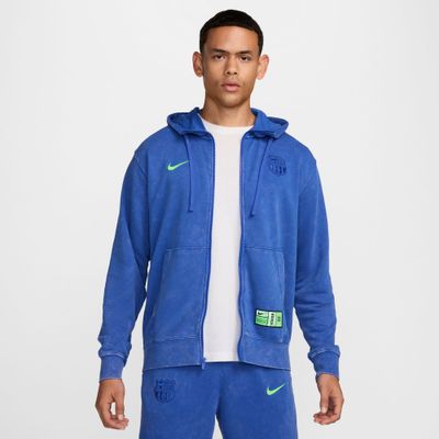 FC BARCELONA 24/25 CLUB FRENCH TERRY FULL-ZIP HOODIE (BLUE)