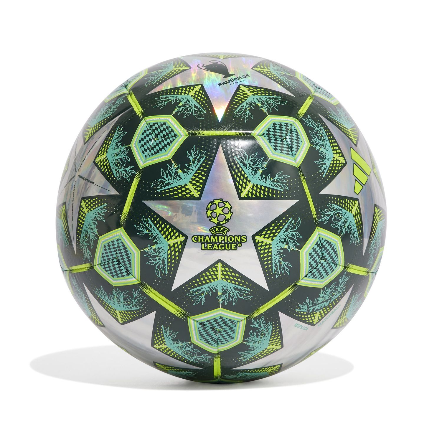 UCL 24/25 TRAINING FOIL BALL (GREEN/SILVER)