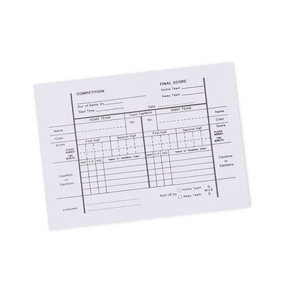 REFEREE SCORE SHEET GAME PAD