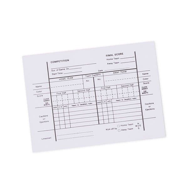 REFEREE SCORE SHEET GAME PAD