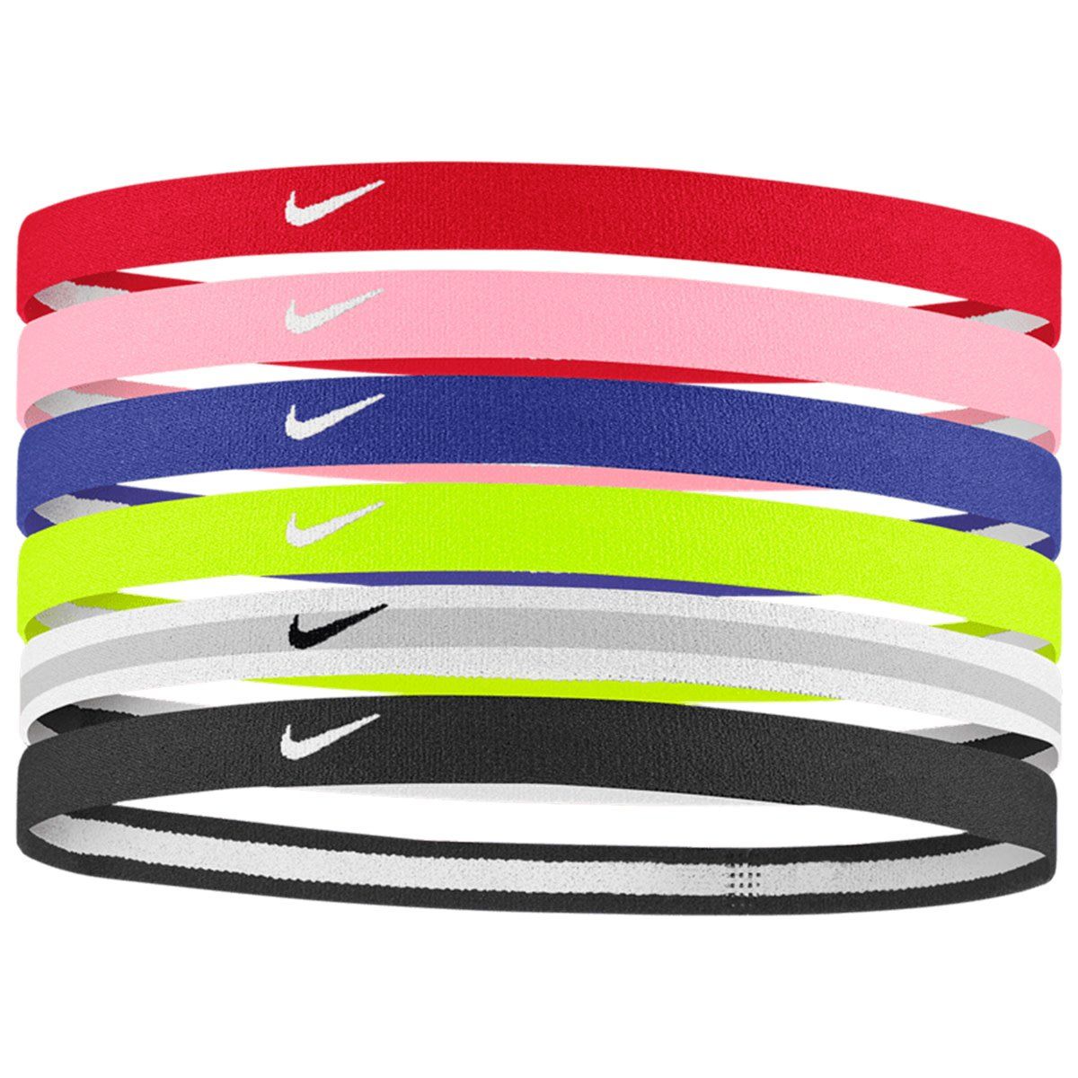 SWOOSH SPORT HEADBANDS 6PK YOUTH (RED/PINK/BLUE)