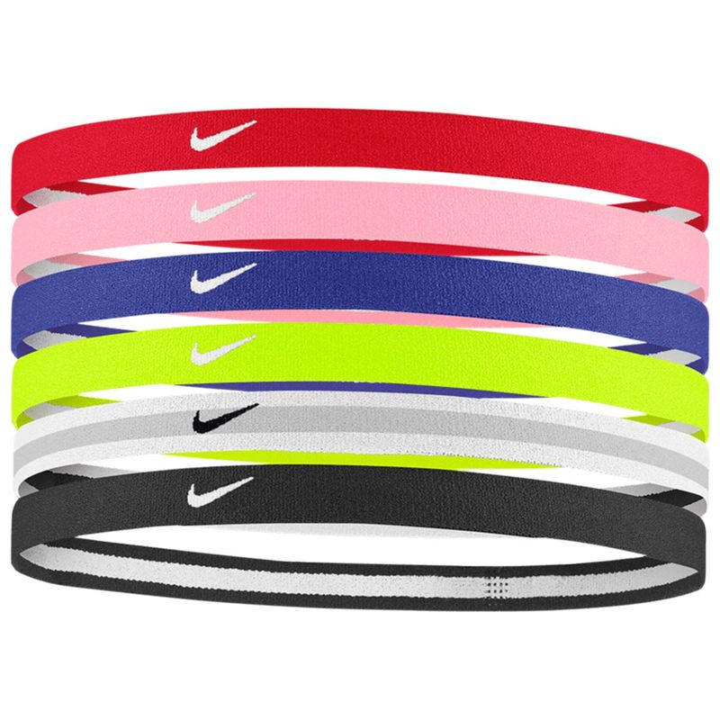 SWOOSH SPORT HEADBANDS 6PK YOUTH (RED/PINK/BLUE)