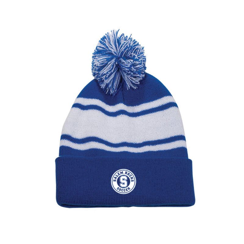 SALEM HS 2025: Knit Beanie With Pom (Blue/White)