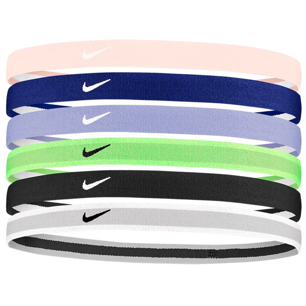 SWOOSH SPORT HEADBANDS 6PK YOUTH (PINK/BLUE/PURPLE/LIME)