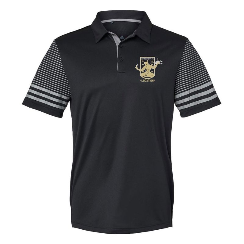 DCFC STRIPED SLEEVE POLO (BLACK)