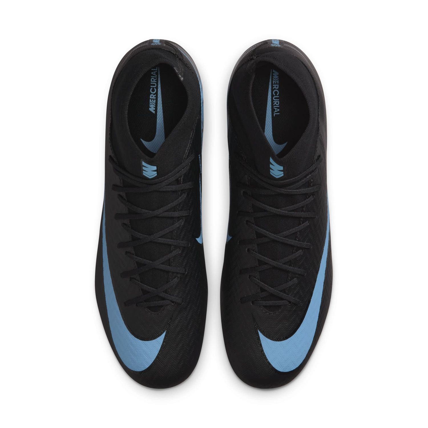 ZOOM MERCURIAL SUPERFLY 10 ACADEMY FG/MG (BLACK/LIGHT BLUE)