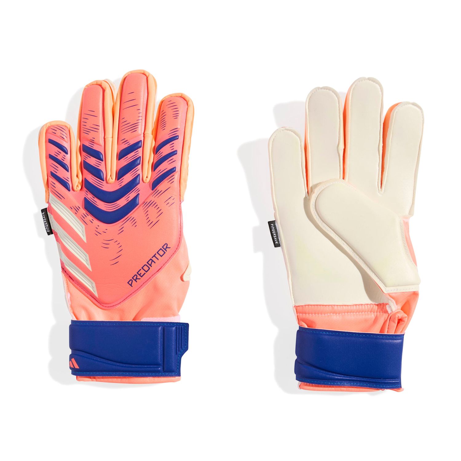 PREDATOR MATCH FINGERSAVE GK GLOVES JR (CORAL/BLUE)