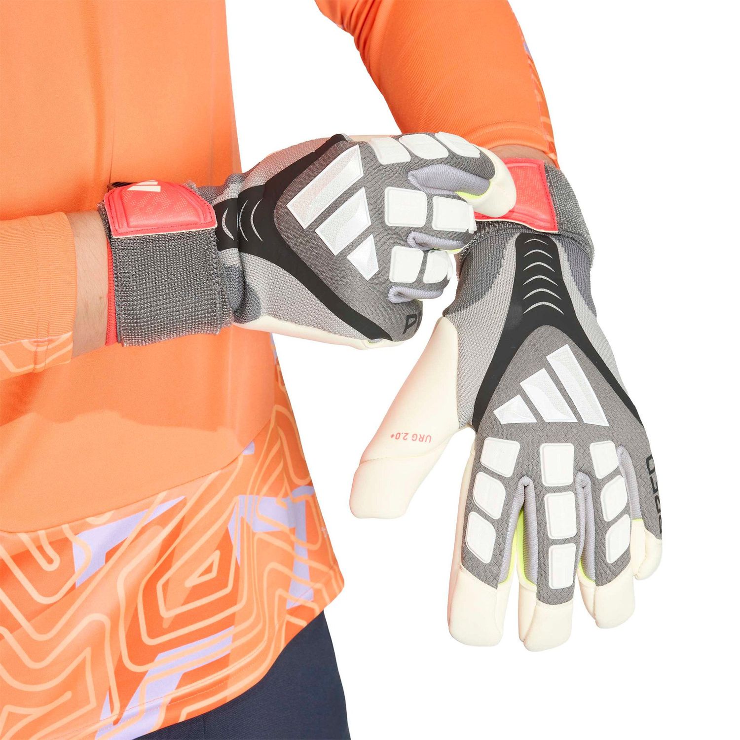 PREDATOR PRO HYBRID STRAP GK GLOVES (IRON/BLACK/RED)