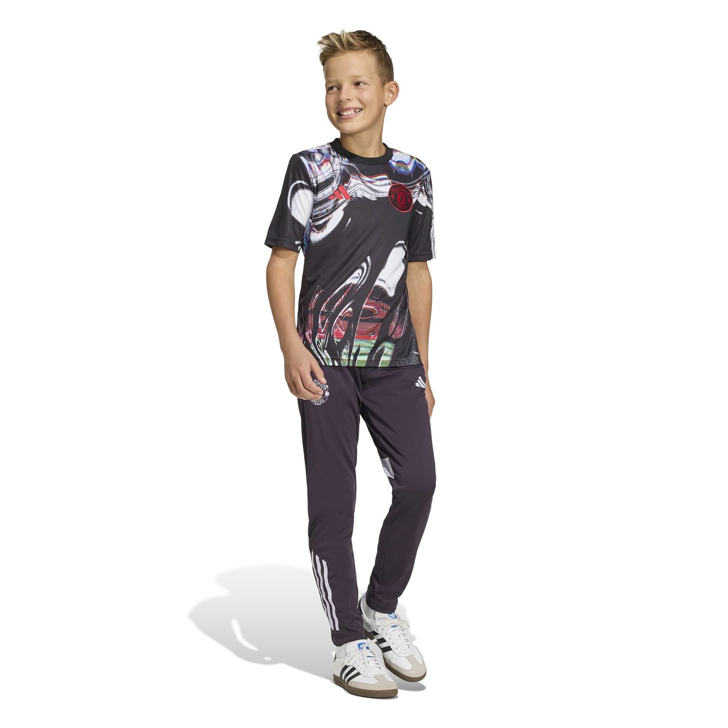 MANCHESTER UNITED 25/26 PREMATCH JERSEY YOUTH (BLACK/WHITE)