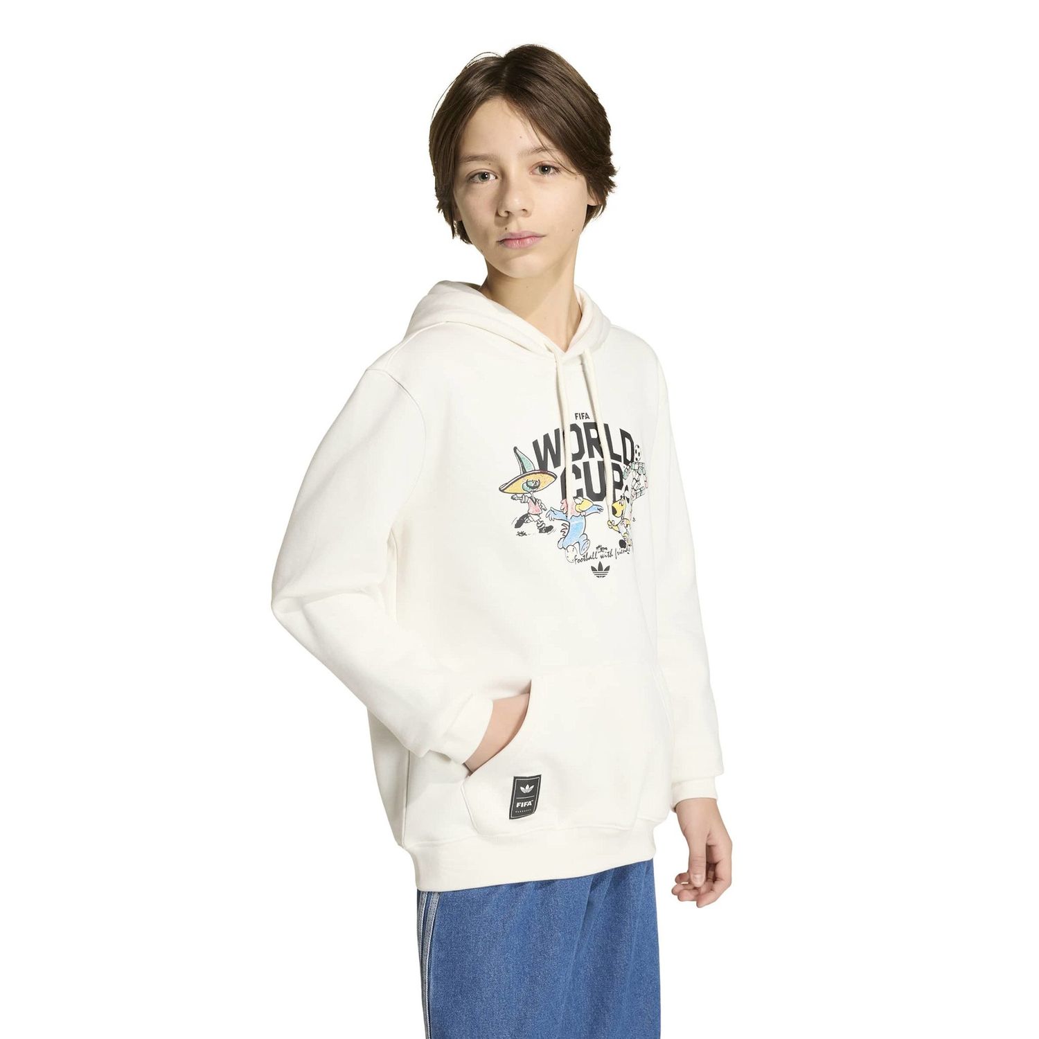 WORLD CUP 2026 MASCOT GRAPHIC HOODIE YOUTH (WHITE)