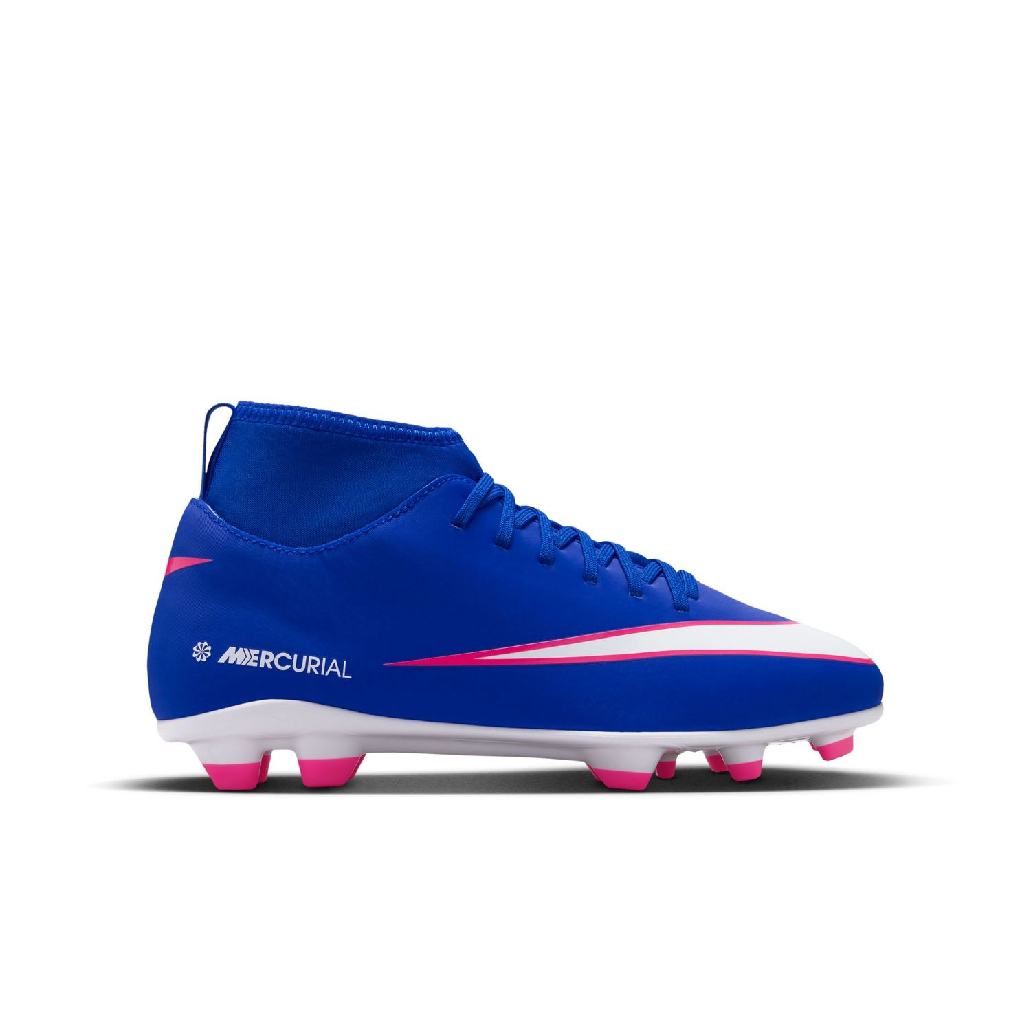 MERCURIAL SUPERFLY 10 CLUB FG/MG JR (BLUE/WHITE/PINK)