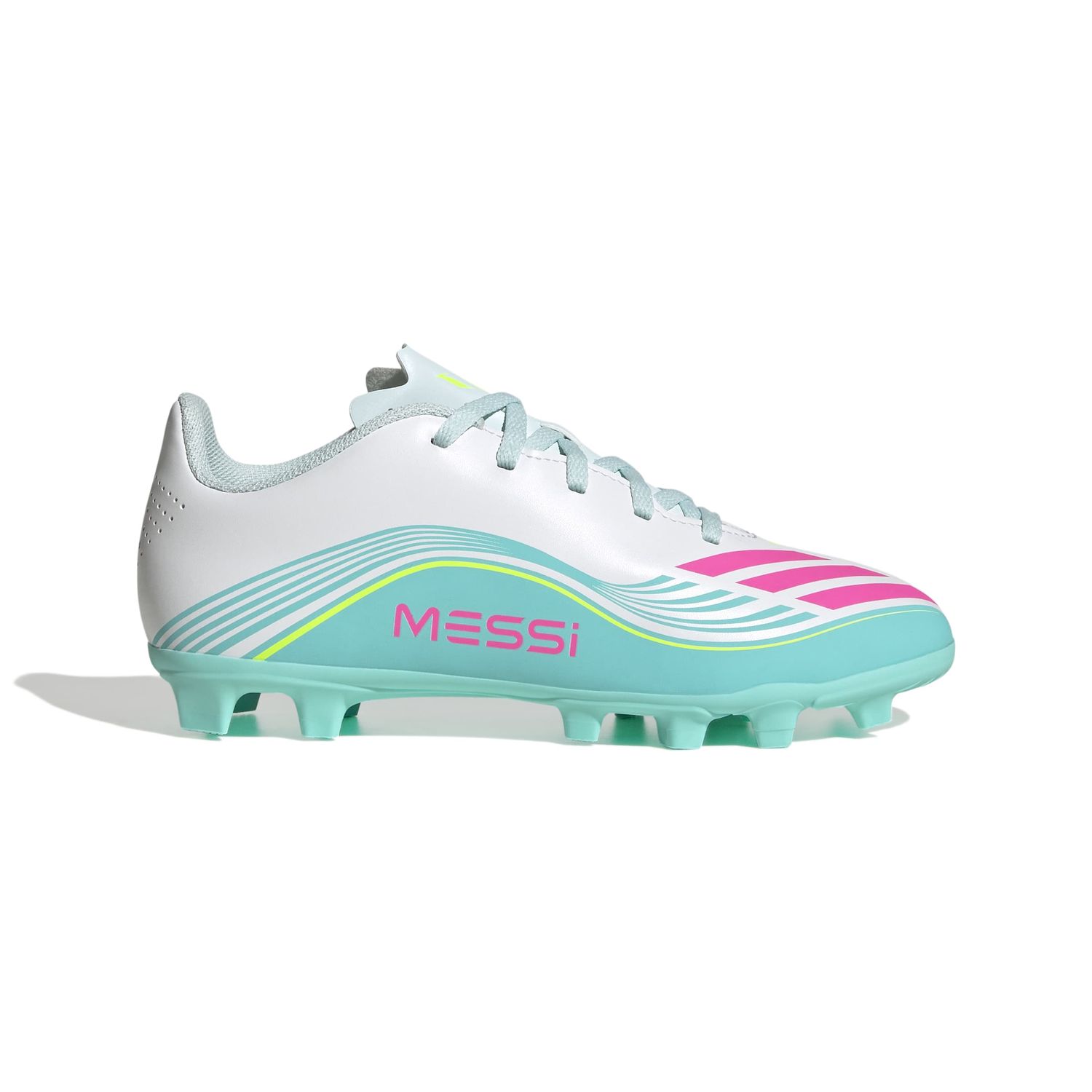 F50 CLUB MESSI FG/MG JR (WHITE/TEAL)