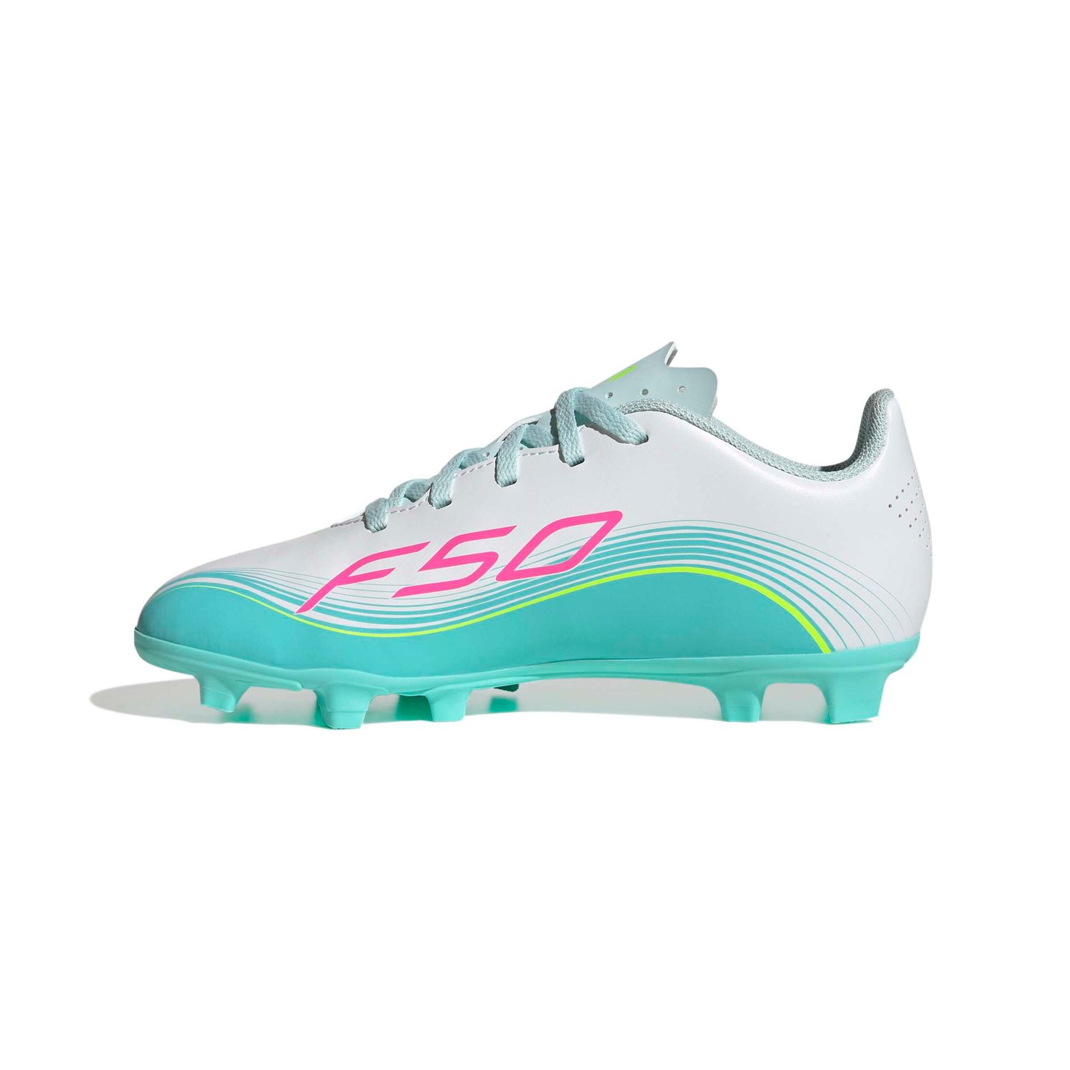 F50 CLUB MESSI FG/MG JR (WHITE/TEAL)