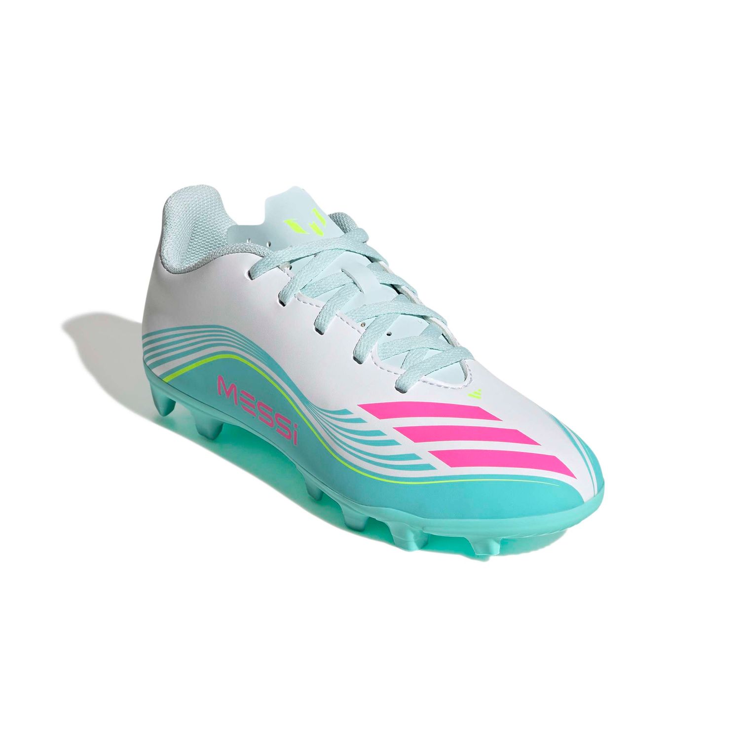 F50 CLUB MESSI FG/MG JR (WHITE/TEAL)