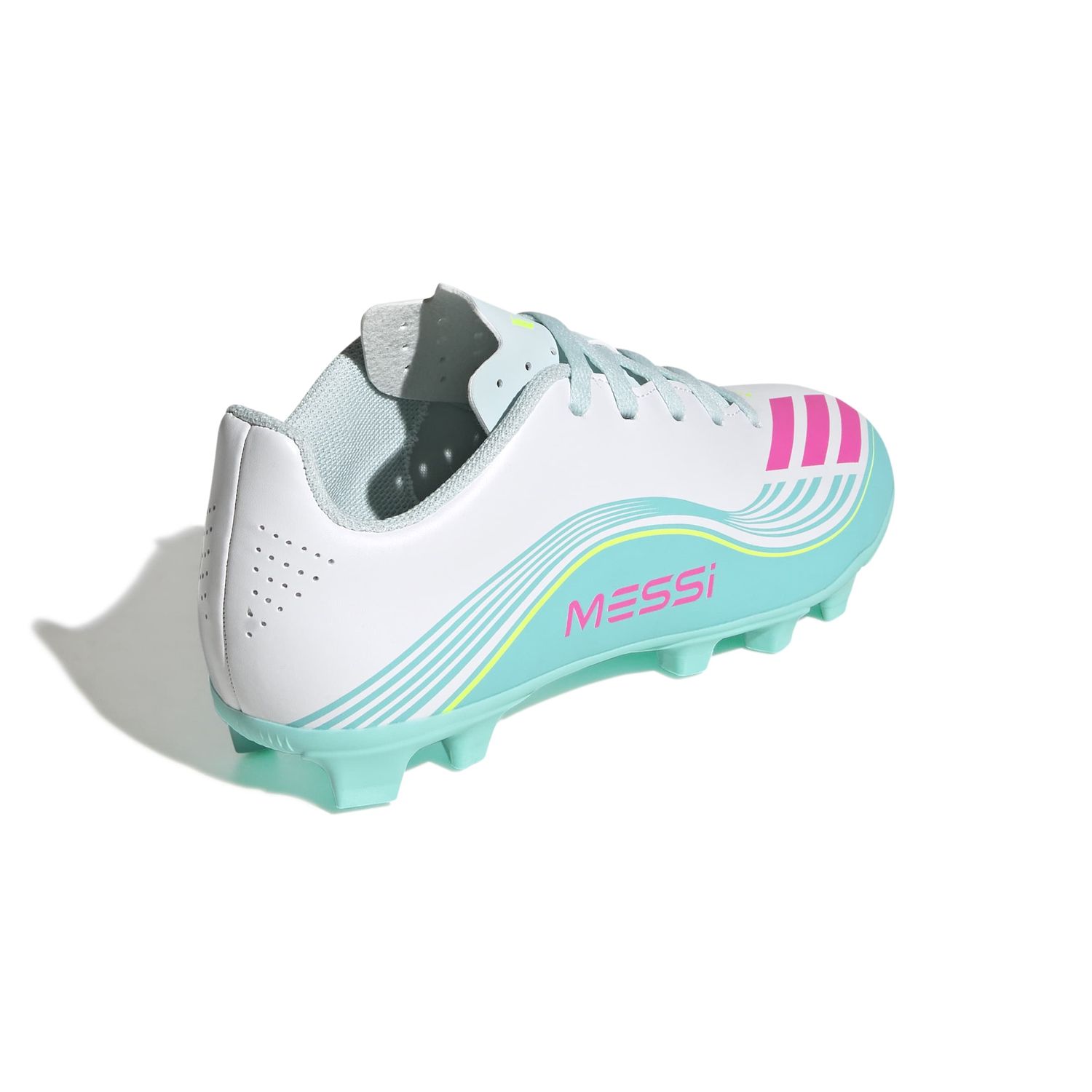 F50 CLUB MESSI FG/MG JR (WHITE/TEAL)