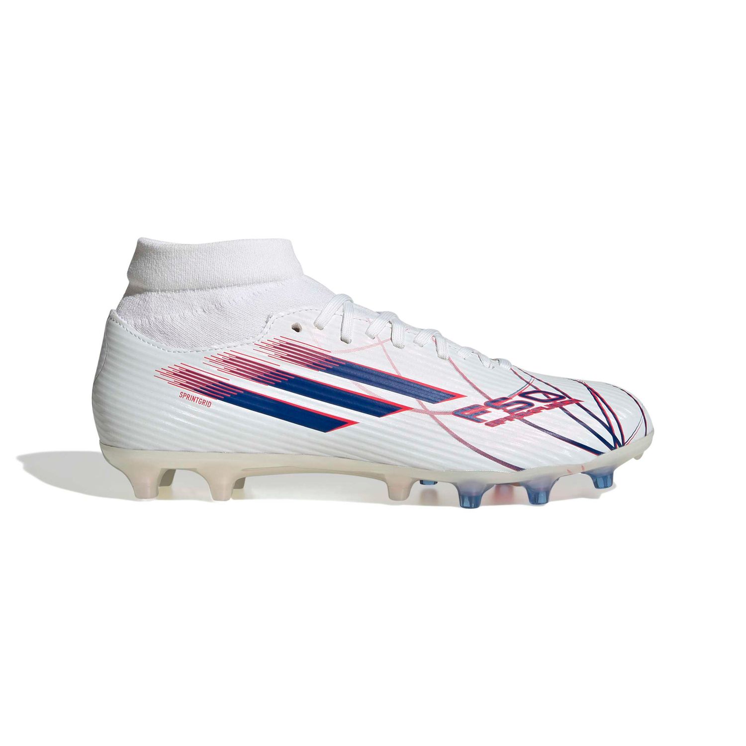 F50 SPARKFUSION LEAGUE FG/AG TR (WHITE/BLUE/RED)