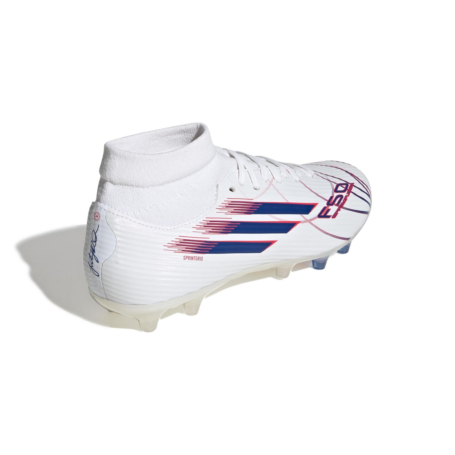 F50 SPARKFUSION LEAGUE FG/AG TR (WHITE/BLUE/RED)