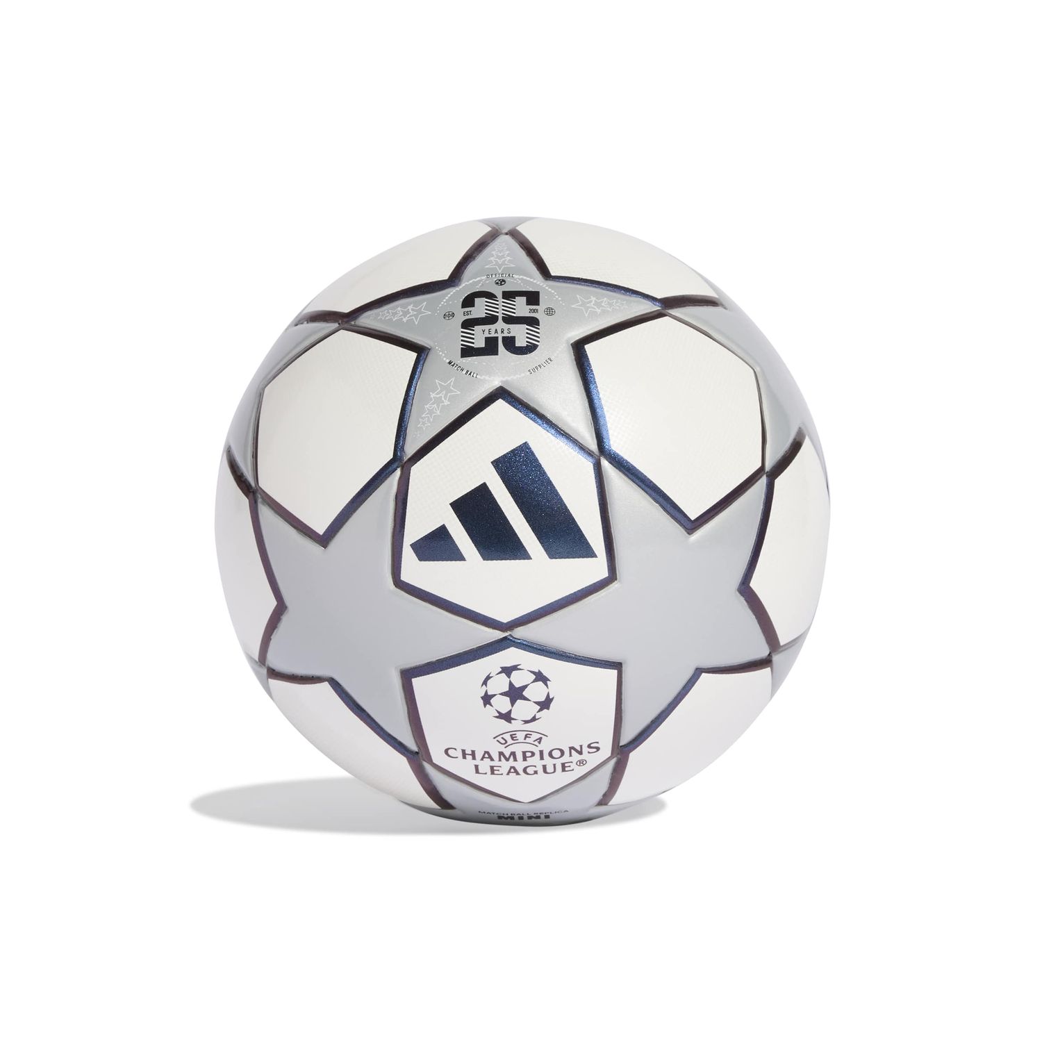 UCL 25/26 MINI BALL (WHITE/SILVER)