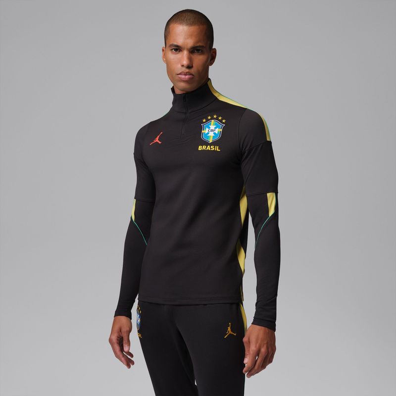 BRAZIL 2026 JORDAN STRIKE DRILL TOP (BLACK/YELLOW)