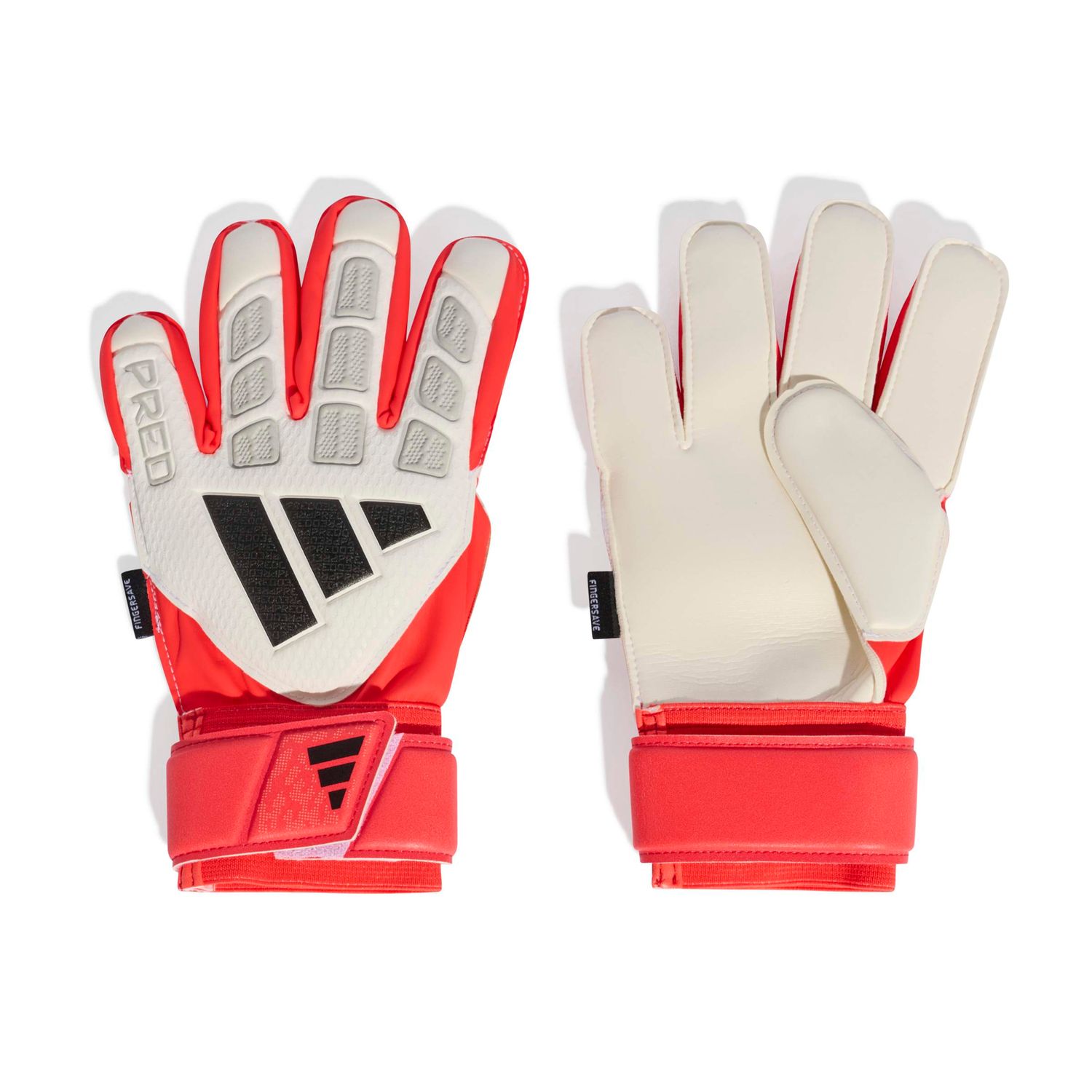 PREDATOR MATCH FINGERSAVE GLOVES JR (WHITE/RED/BLACK)