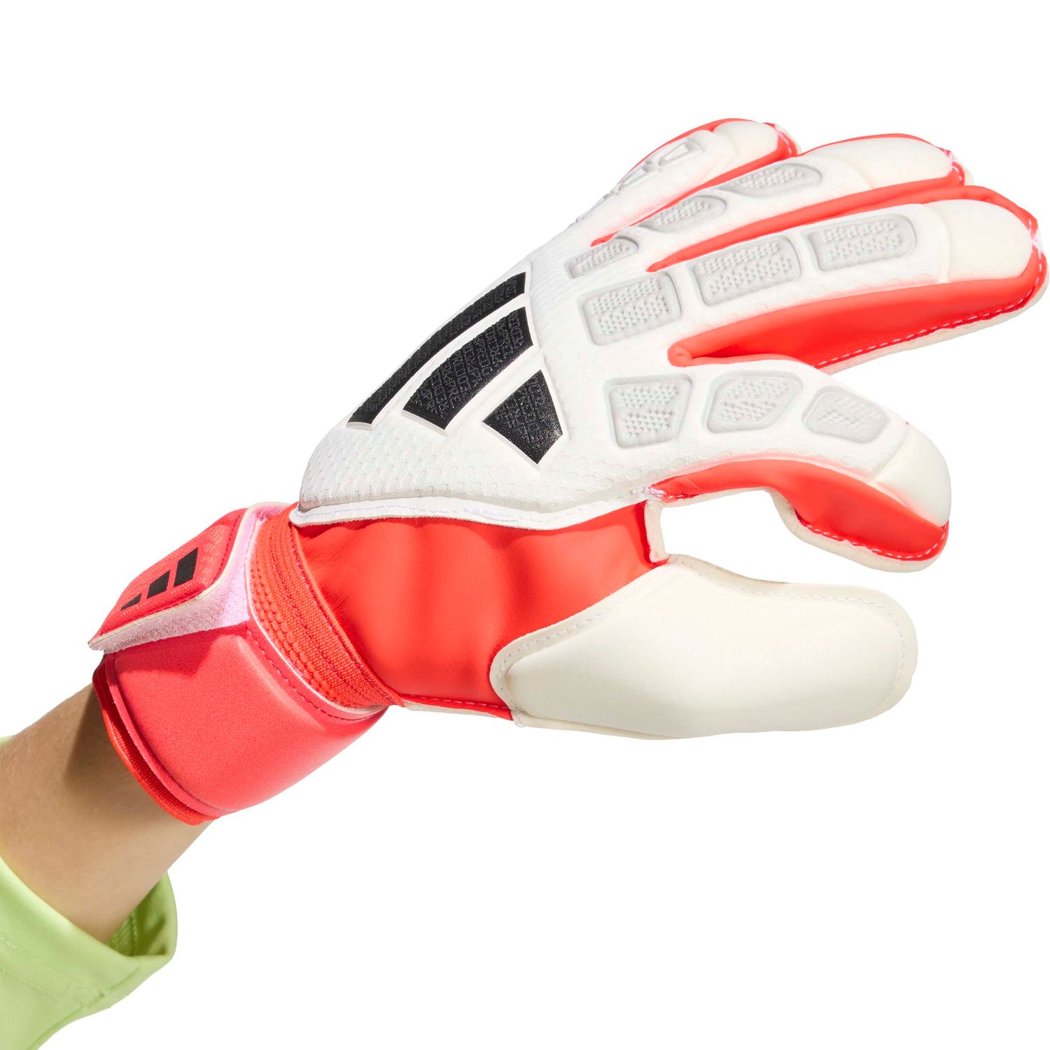 PREDATOR MATCH FINGERSAVE GLOVES JR (WHITE/RED/BLACK)