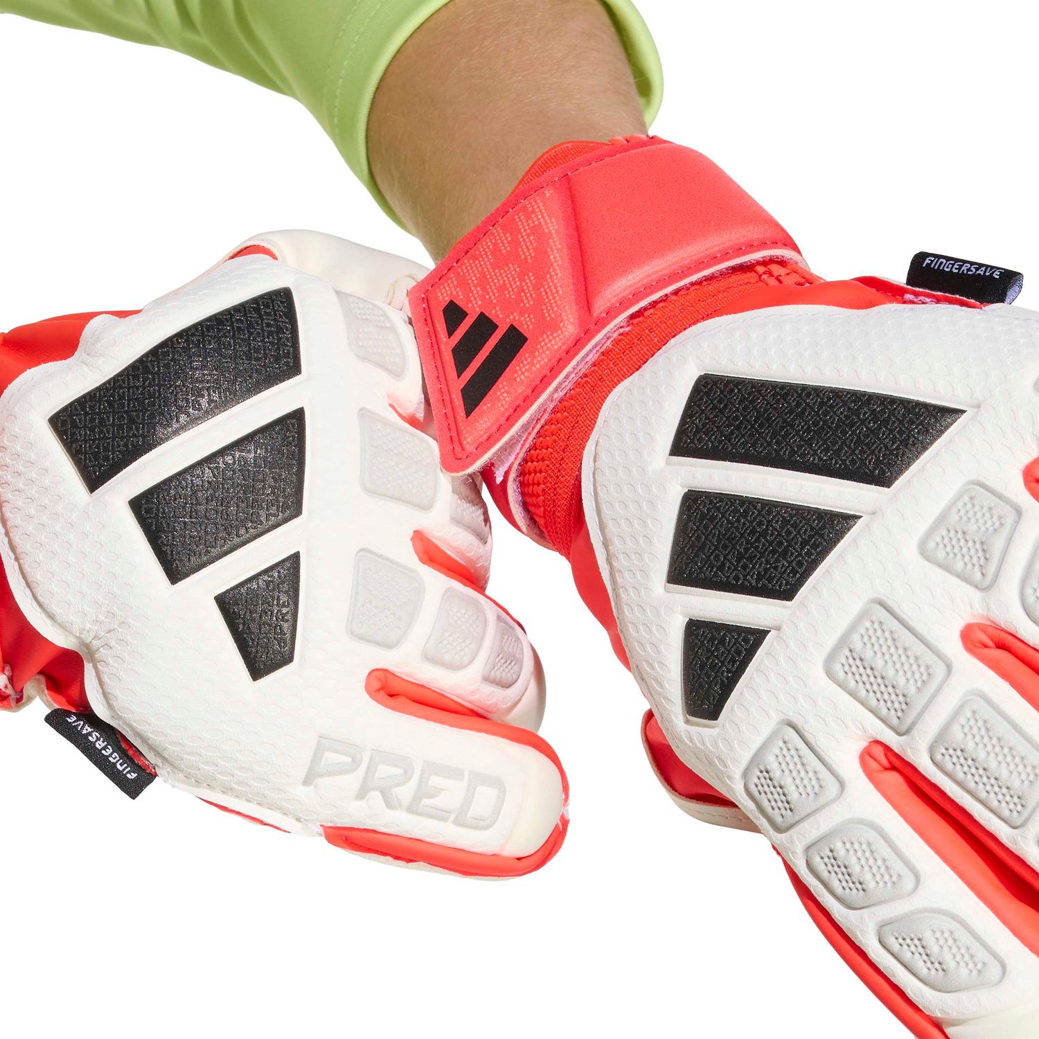 PREDATOR MATCH FINGERSAVE GLOVES JR (WHITE/RED/BLACK)