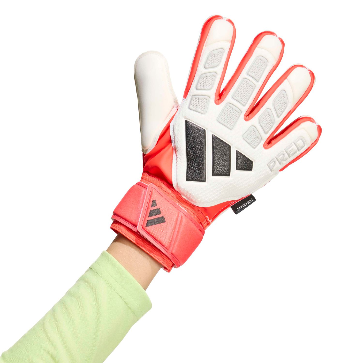 PREDATOR MATCH FINGERSAVE GLOVES JR (WHITE/RED/BLACK)