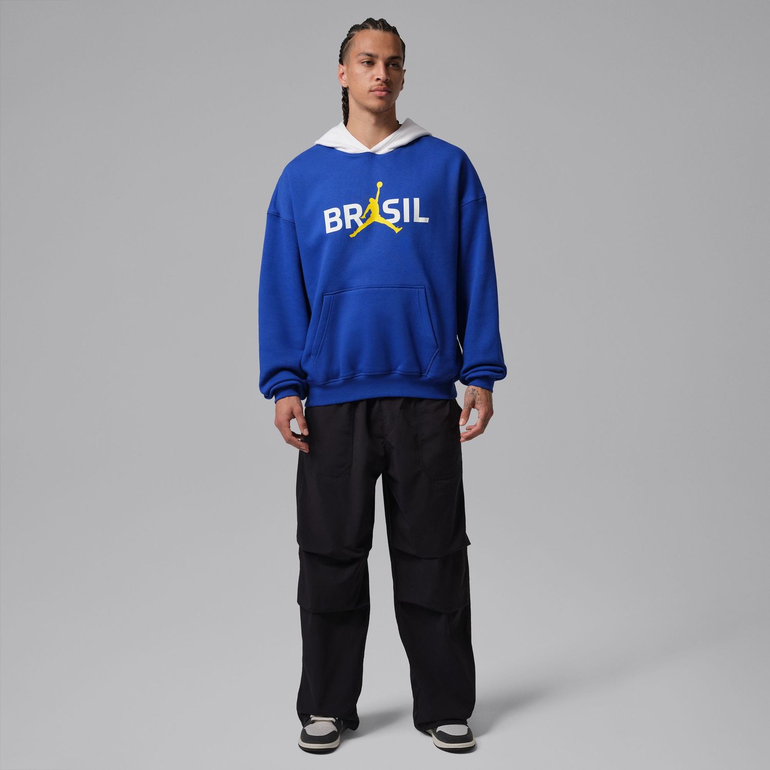 BRAZIL JORDAN BROOKLYN FLEECE HOODIE (BLUE/WHITE)