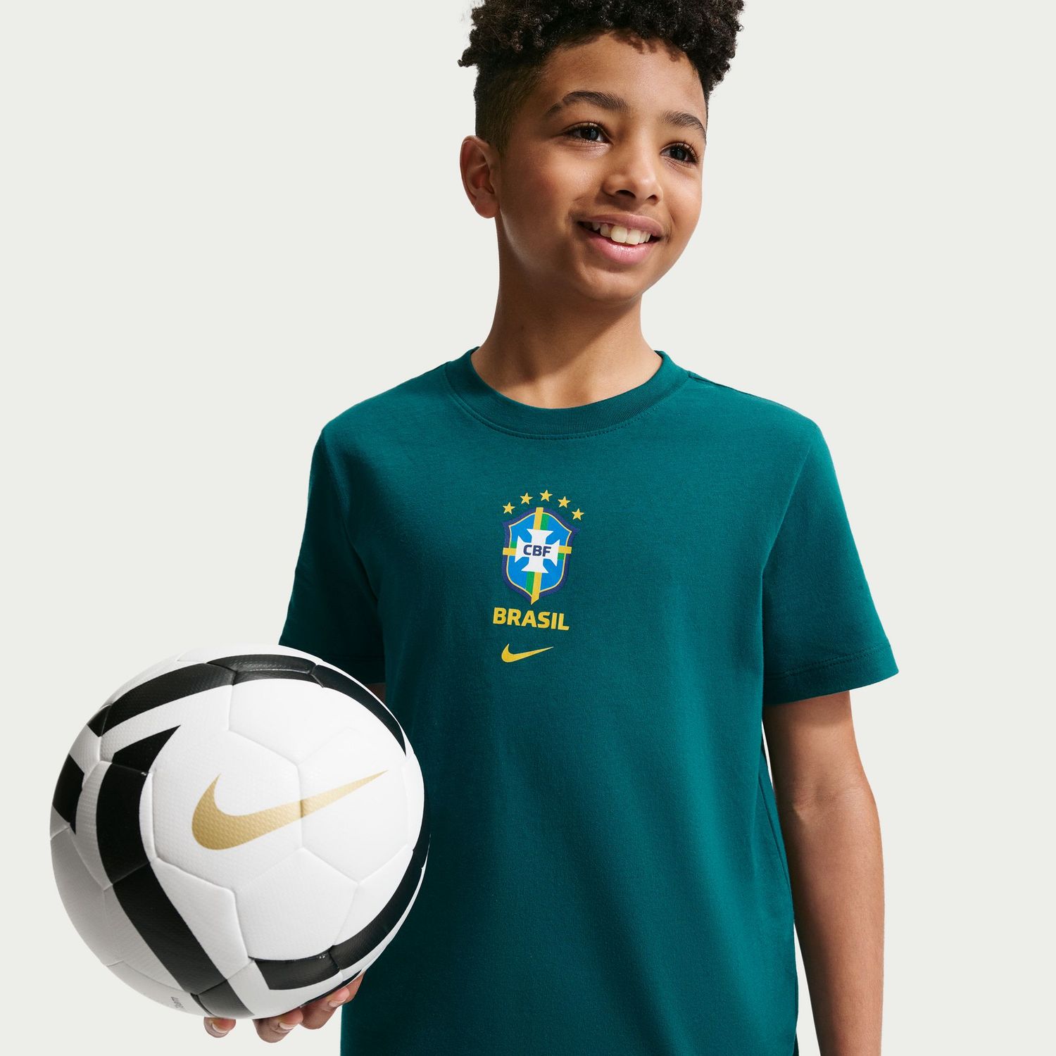 BRAZIL 2026 CREST TEE YOUTH (DARK GREEN)