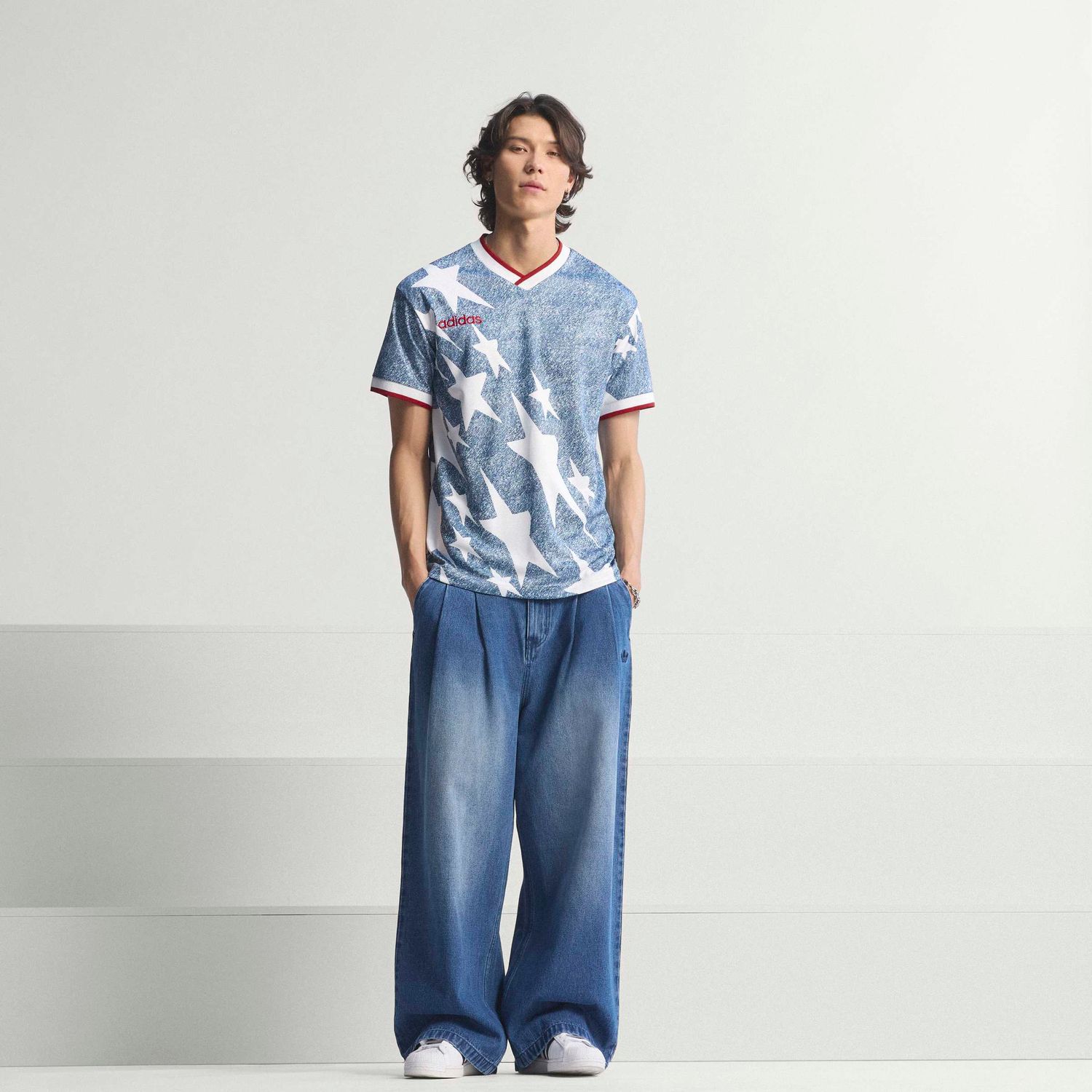 DENIM GRAPHIC JERSEY (BLUE/WHITE)