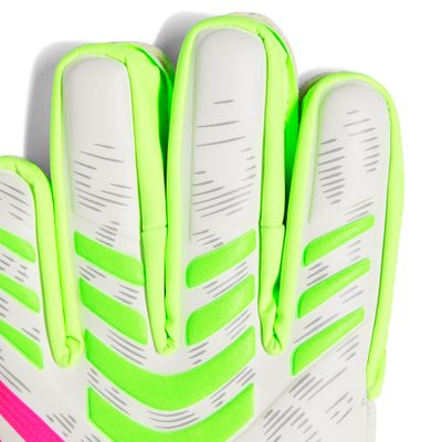 PREDATOR MATCH FINGERSAVE GLOVES JR (WHITE/LIME/PINK)