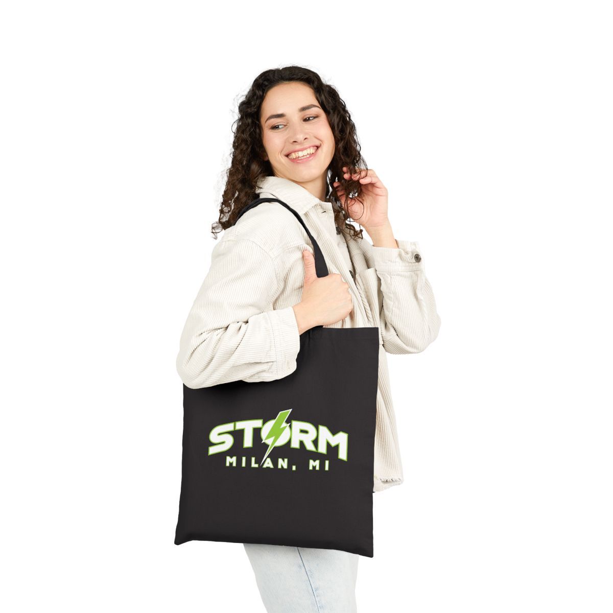 Milan Storm Soccer Text Canvas Tote Bag