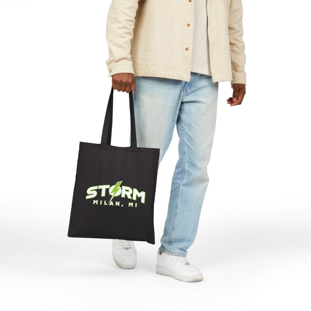 Milan Storm Soccer Text Canvas Tote Bag