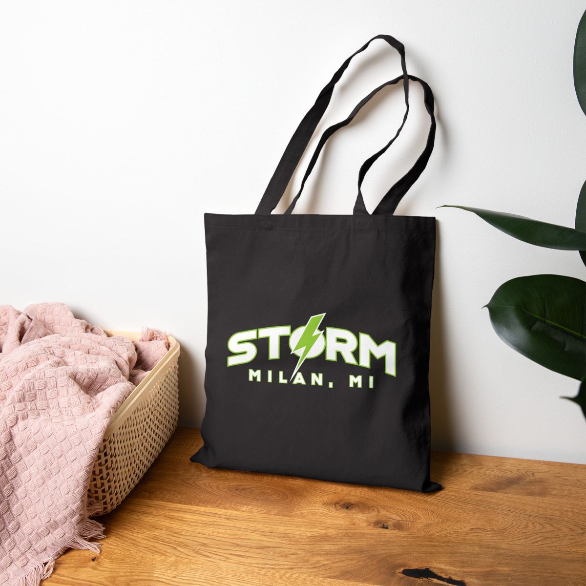 Milan Storm Soccer Text Canvas Tote Bag