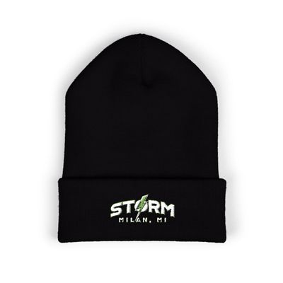 Milan Storm Soccer Text Beanie