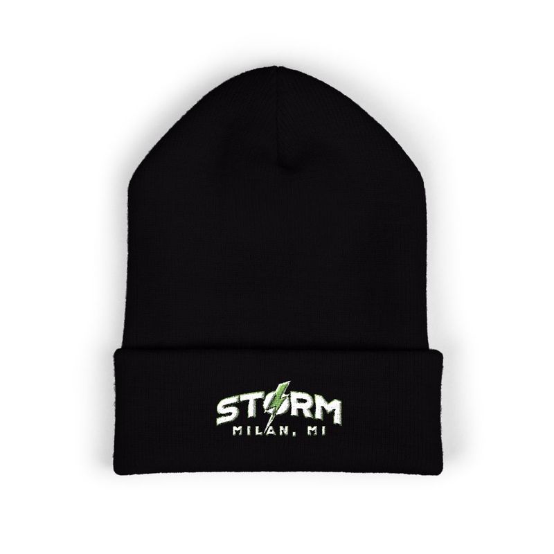 Milan Storm Soccer Text Beanie