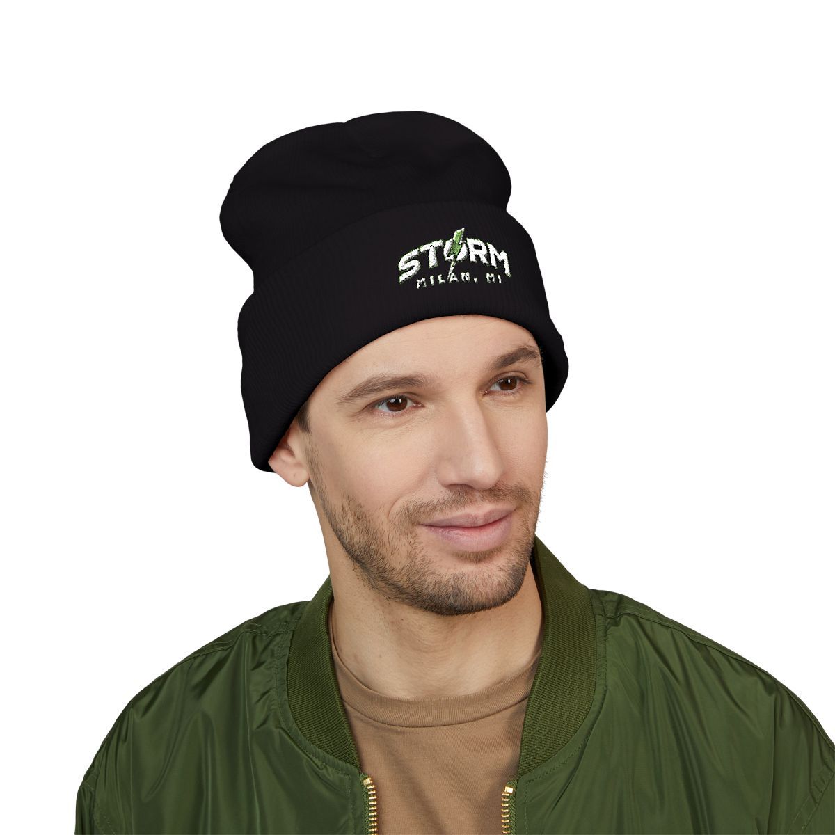 Milan Storm Soccer Text Beanie