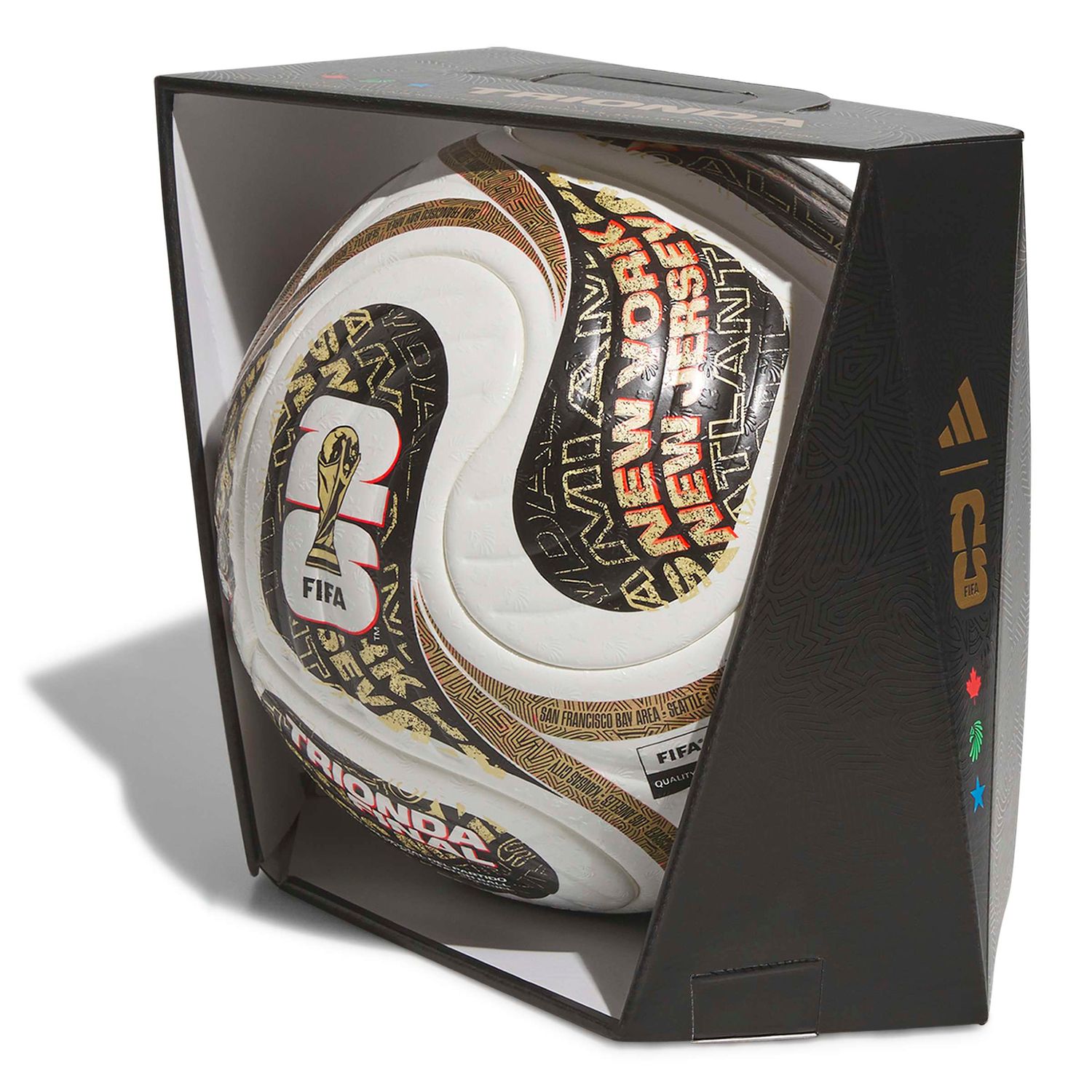 WORLD CUP 2026 TRIONDA FINALS PRO OFFICIAL MATCH BALL (WHITE/BLACK/GOLD)