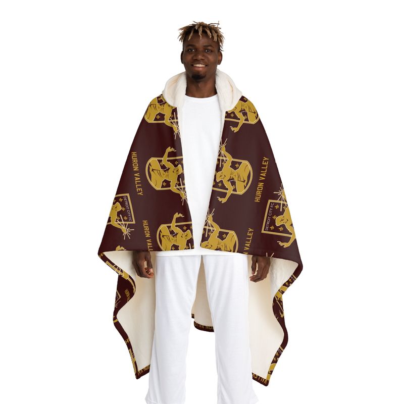 DCFC Huron Valley "Crest" Hooded Sherpa Blanket