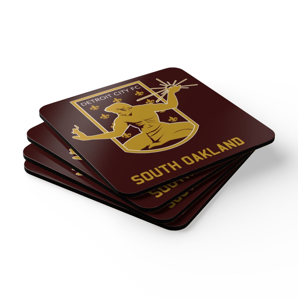 DCFC South Oakland "Crest" Corkwood Coaster Set
