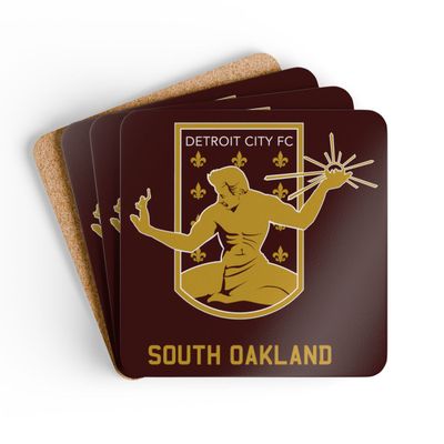 DCFC South Oakland "Crest" Corkwood Coaster Set