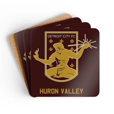 DCFC Huron Valley "Crest" Corkwood Coaster Set