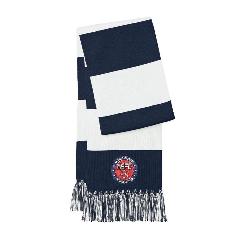 MI Stars "Crest" Embroidered Striped Scarf