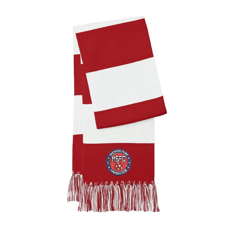 MI Stars "Crest" Embroidered Striped Scarf