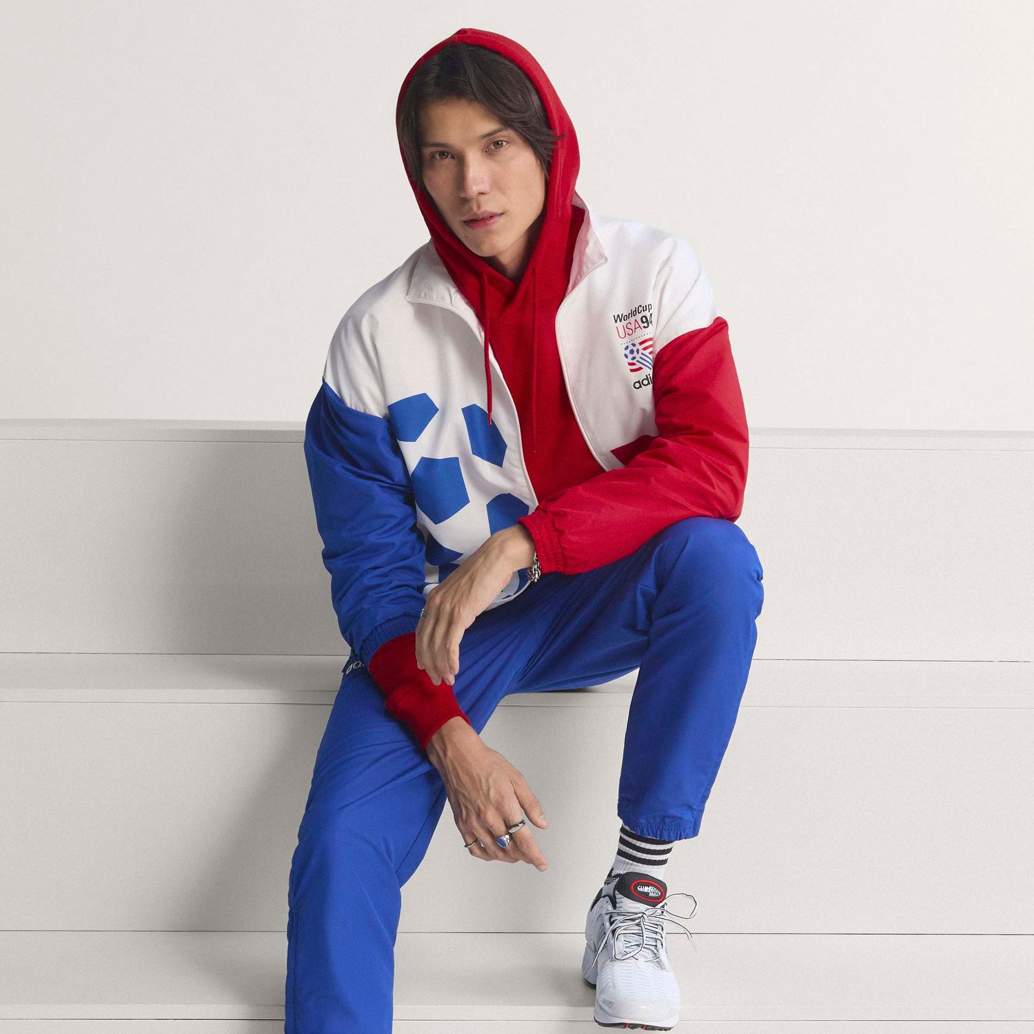 USA 94 GRAPHIC WOVEN JACKET (WHITE/RED/BLUE)