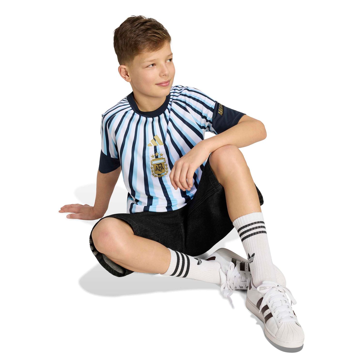 ARGENTINA 2026 HOME PREMATCH JERSEY YOUTH (WHITE/BLUE)