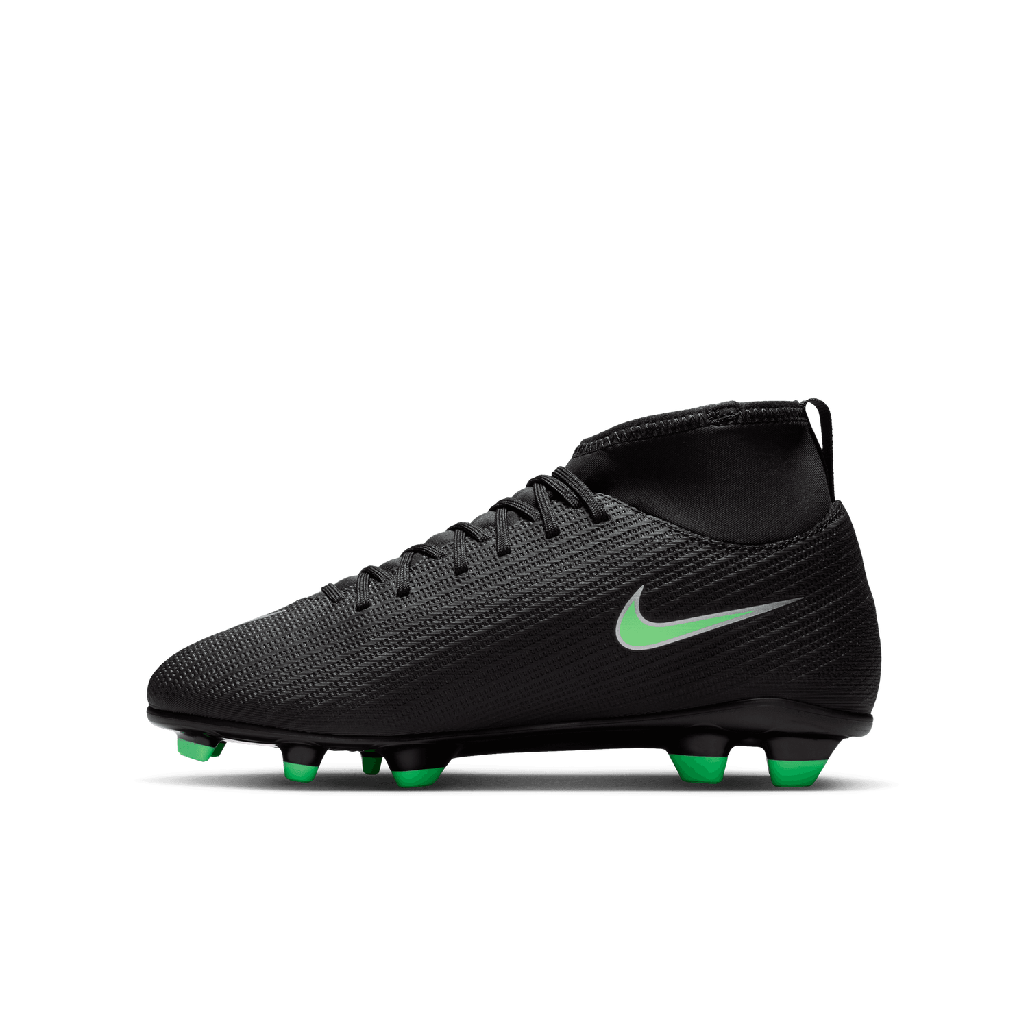 MERCURIAL SUPERFLY 11 CLUB FG/MG JR (BLACK/GREEN)