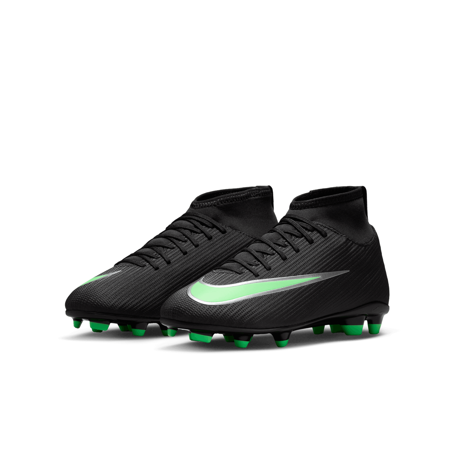 MERCURIAL SUPERFLY 11 CLUB FG/MG JR (BLACK/GREEN)